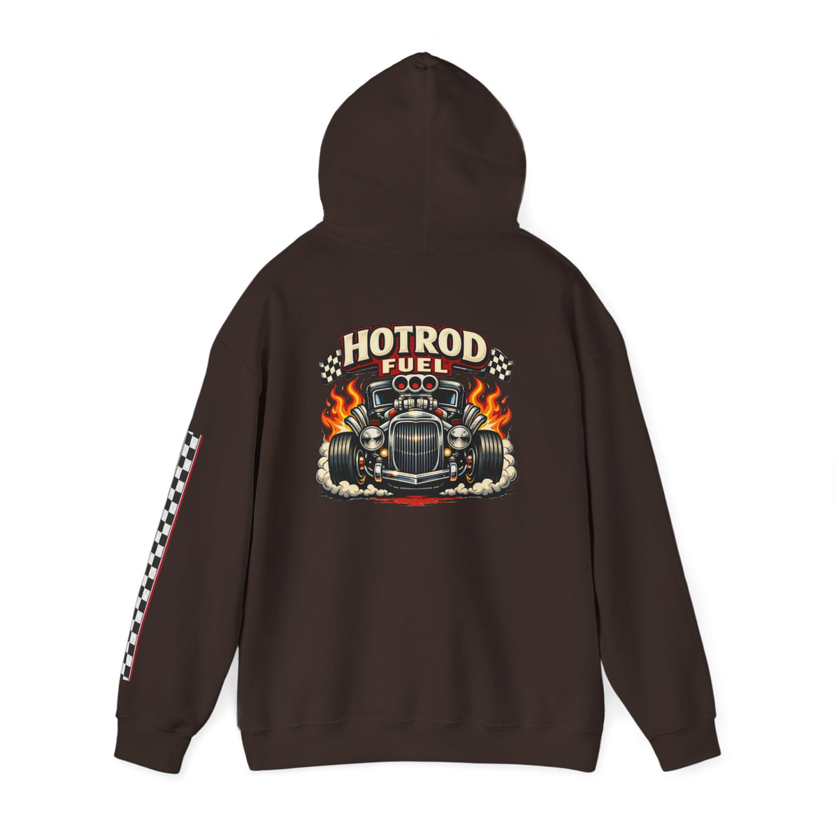Hot Rod Hoodie — "Hot Rod Fuel" Vintage Car Racing Pullover