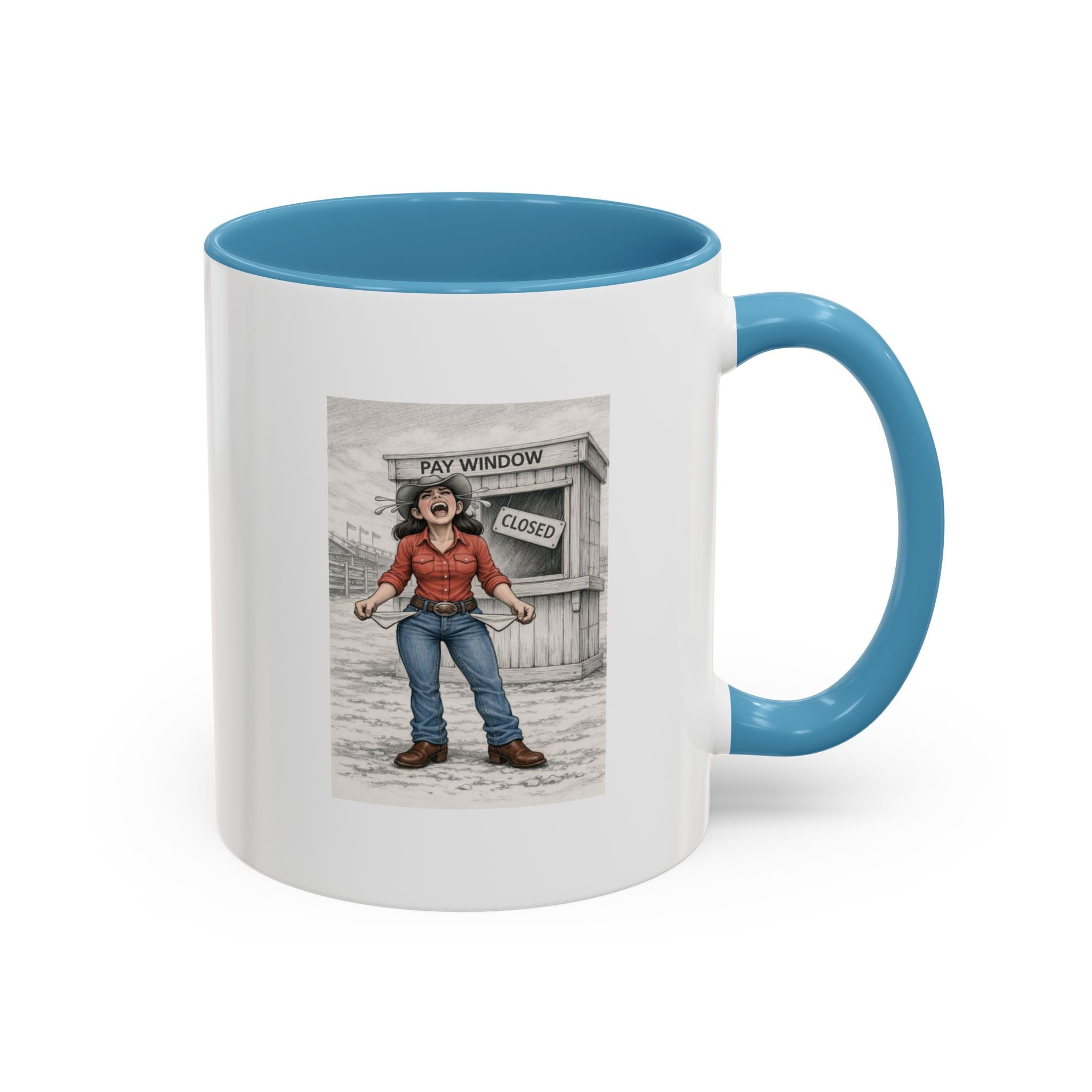 Out of the Money Barrel Racing Coffee Mug — Rodeo Cowgirl Accent Mug (11/15 oz)