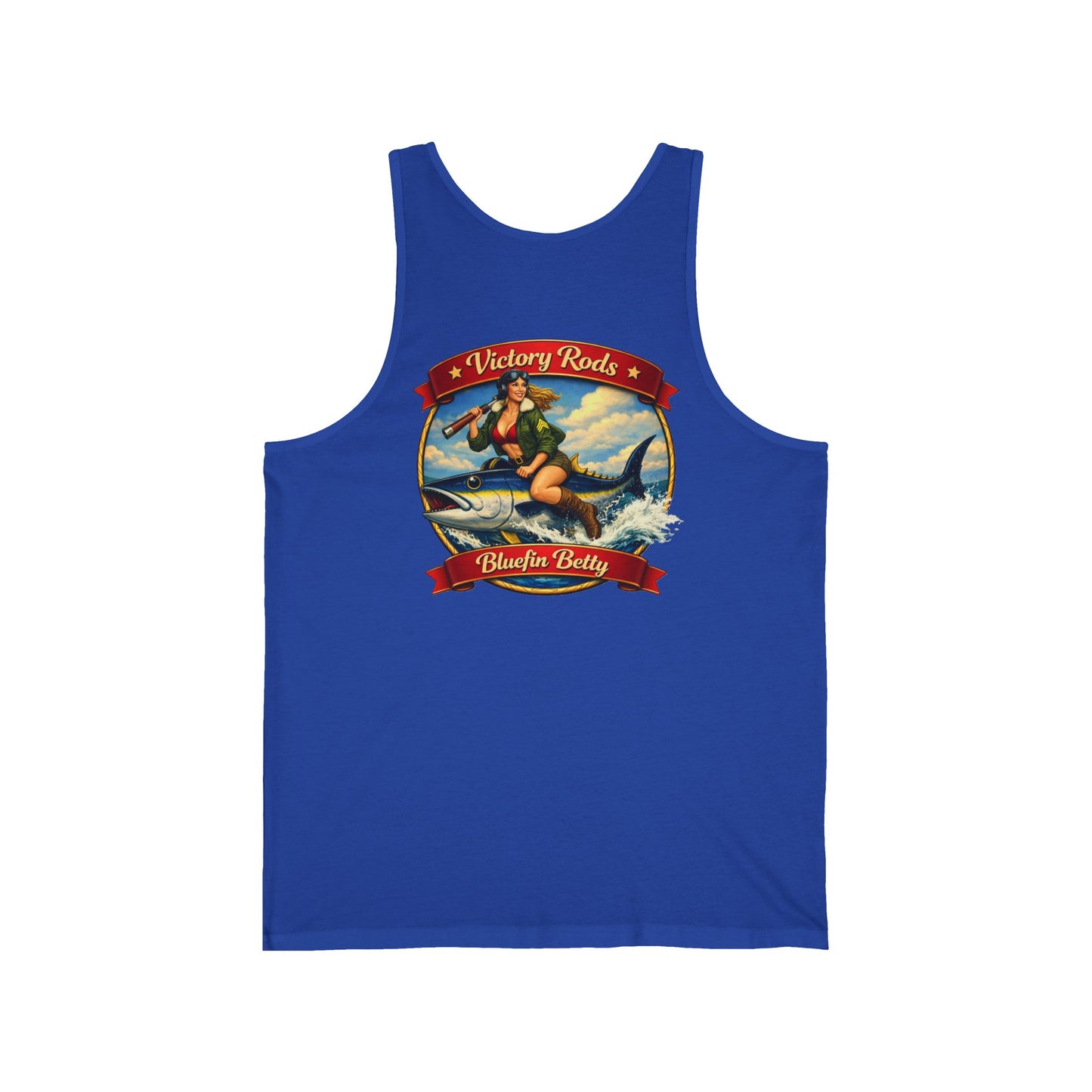 Victory Rods Pinup Tank Top — 'Bluefin Betty' Vintage Bomber Girl Graphic