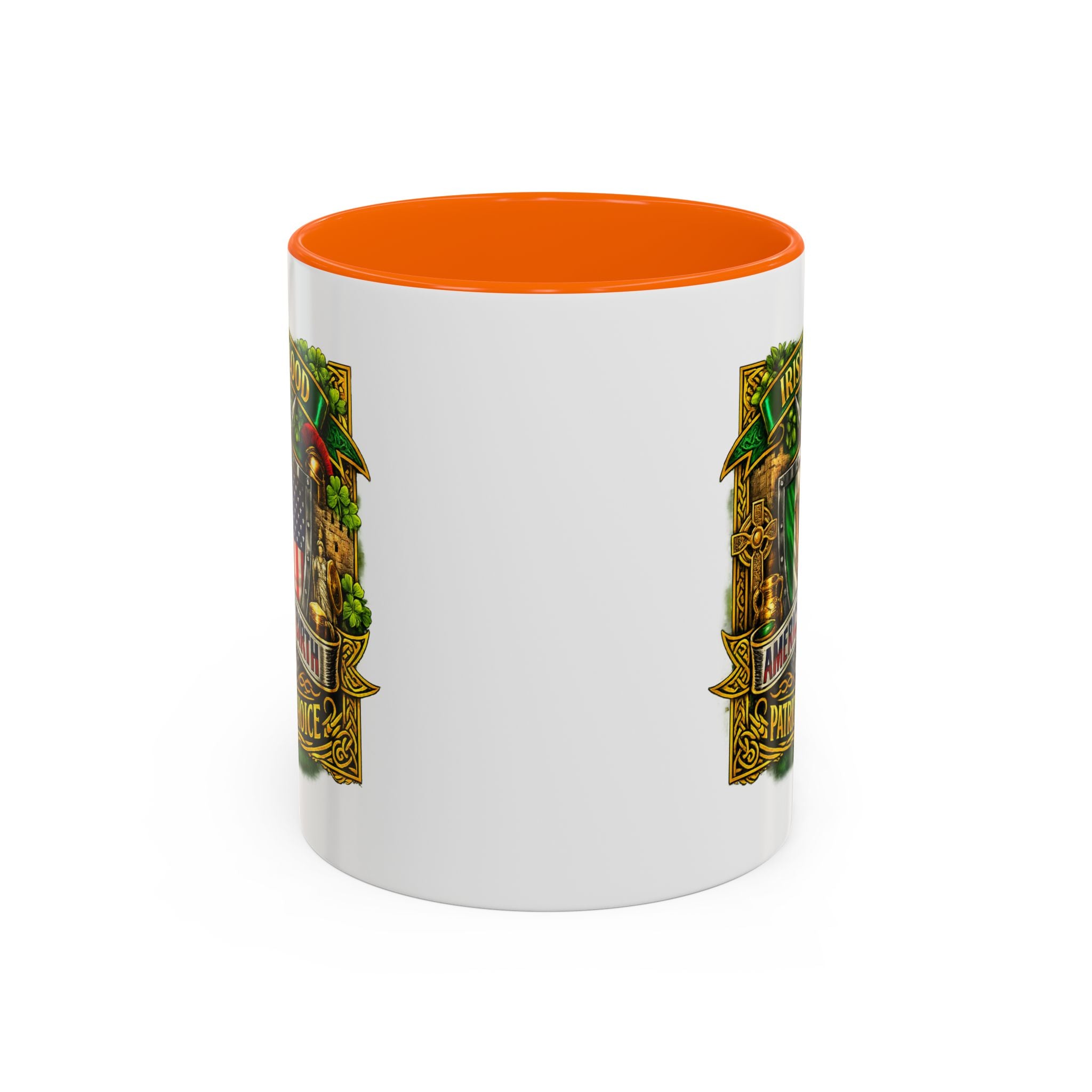 Irish Pride Coffee Mug — "Irish by Blood, American by Birth, Patriot by Choice" Patriotic Ceramic Mug