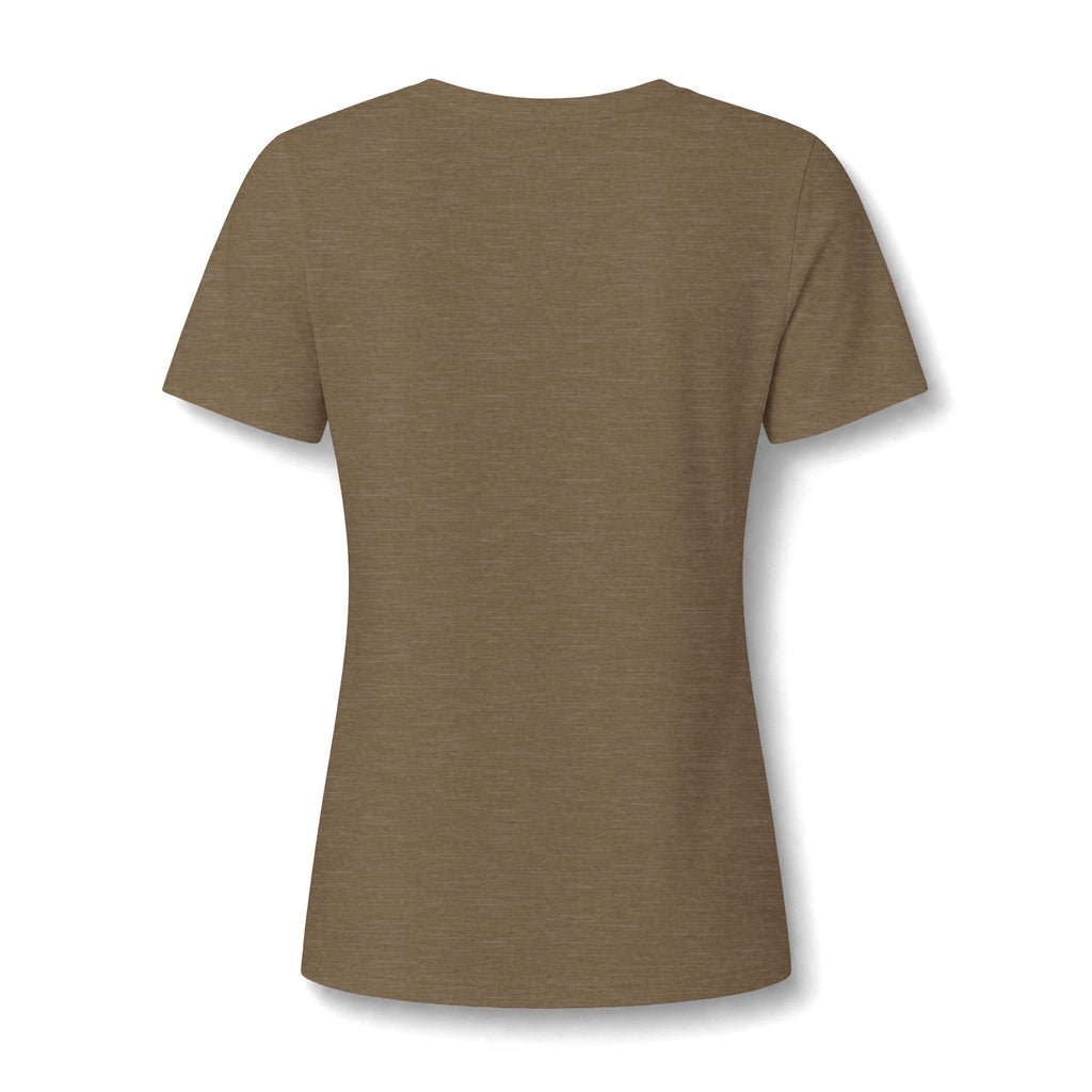 Women's V-Neck Tee — Floral Turquoise Bull Skull Graphic