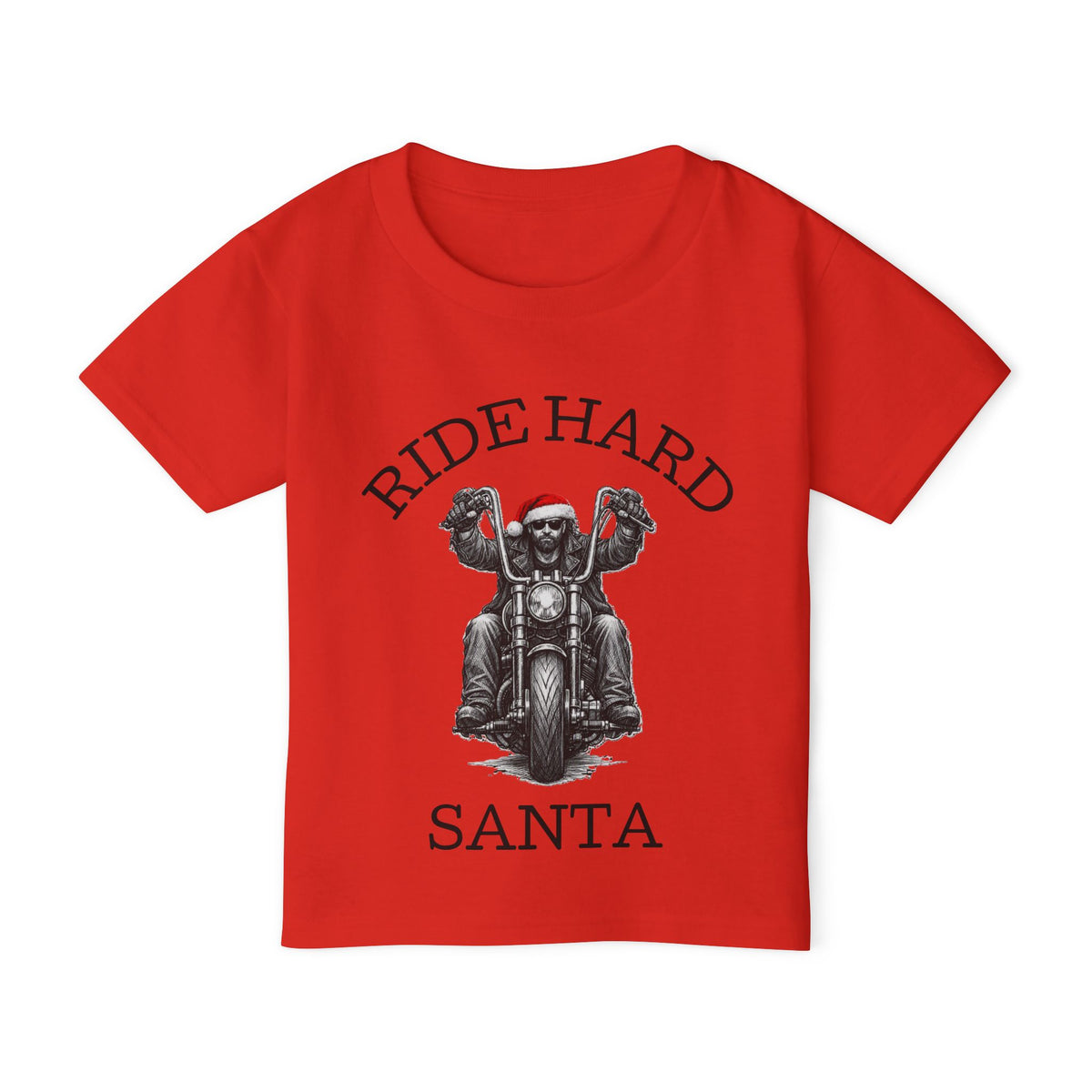 Toddler T‑Shirt — Ride Hard Santa Motorcycle Christmas Tee