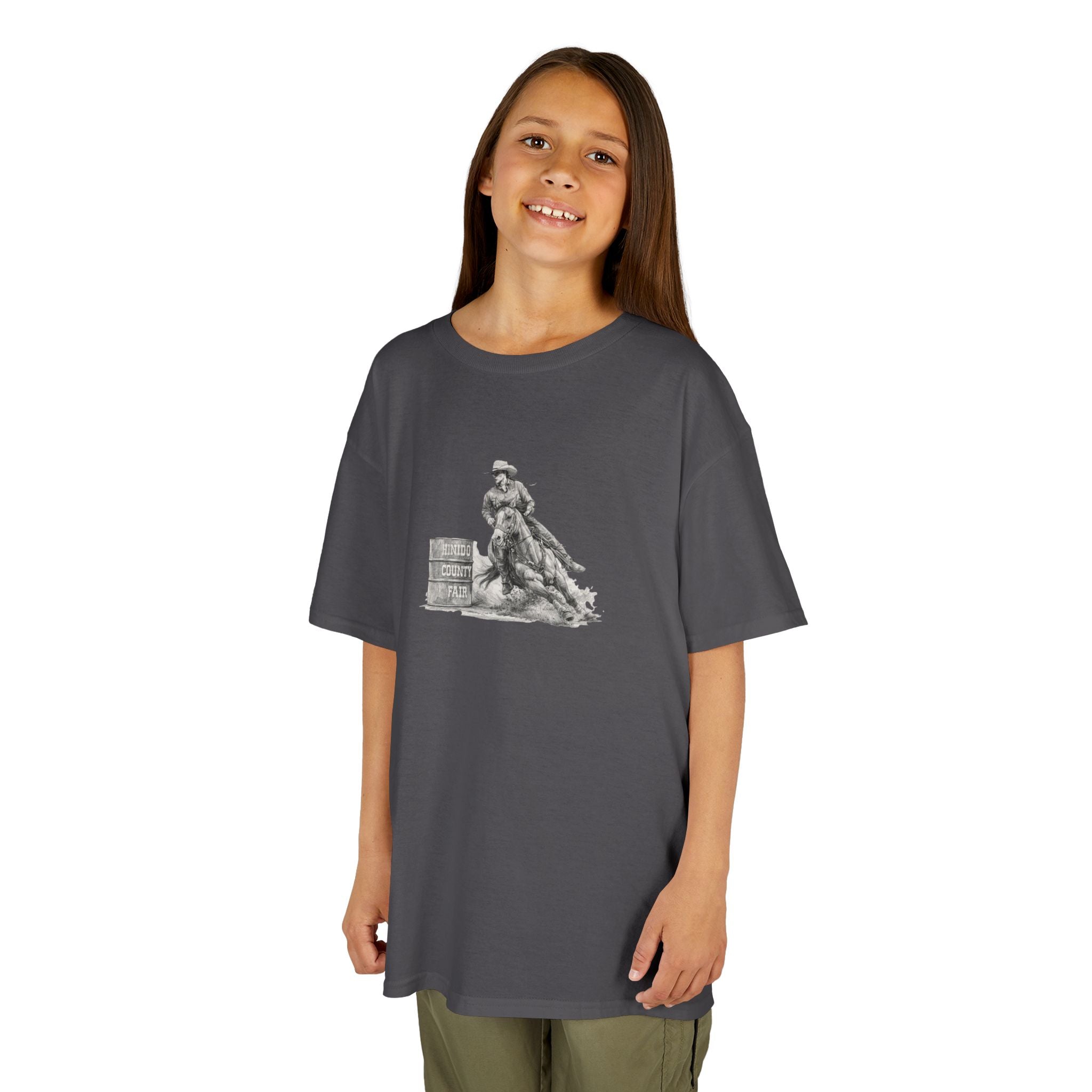 Kids T-Shirt — 'Always Keep Your Eye On the Next Barrel' Cowgirl Graphic