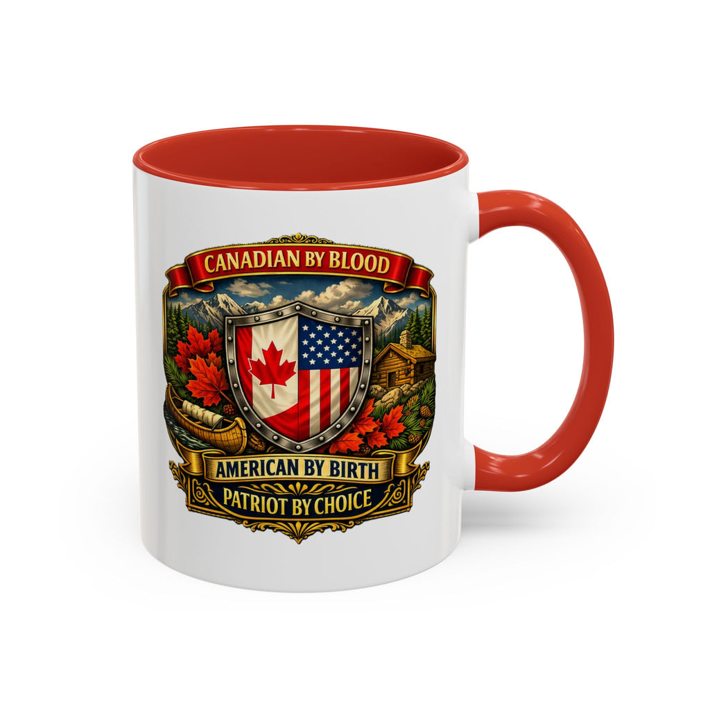 Canadian/American Pride Coat of Arms Accent Coffee Mug (11/15oz)