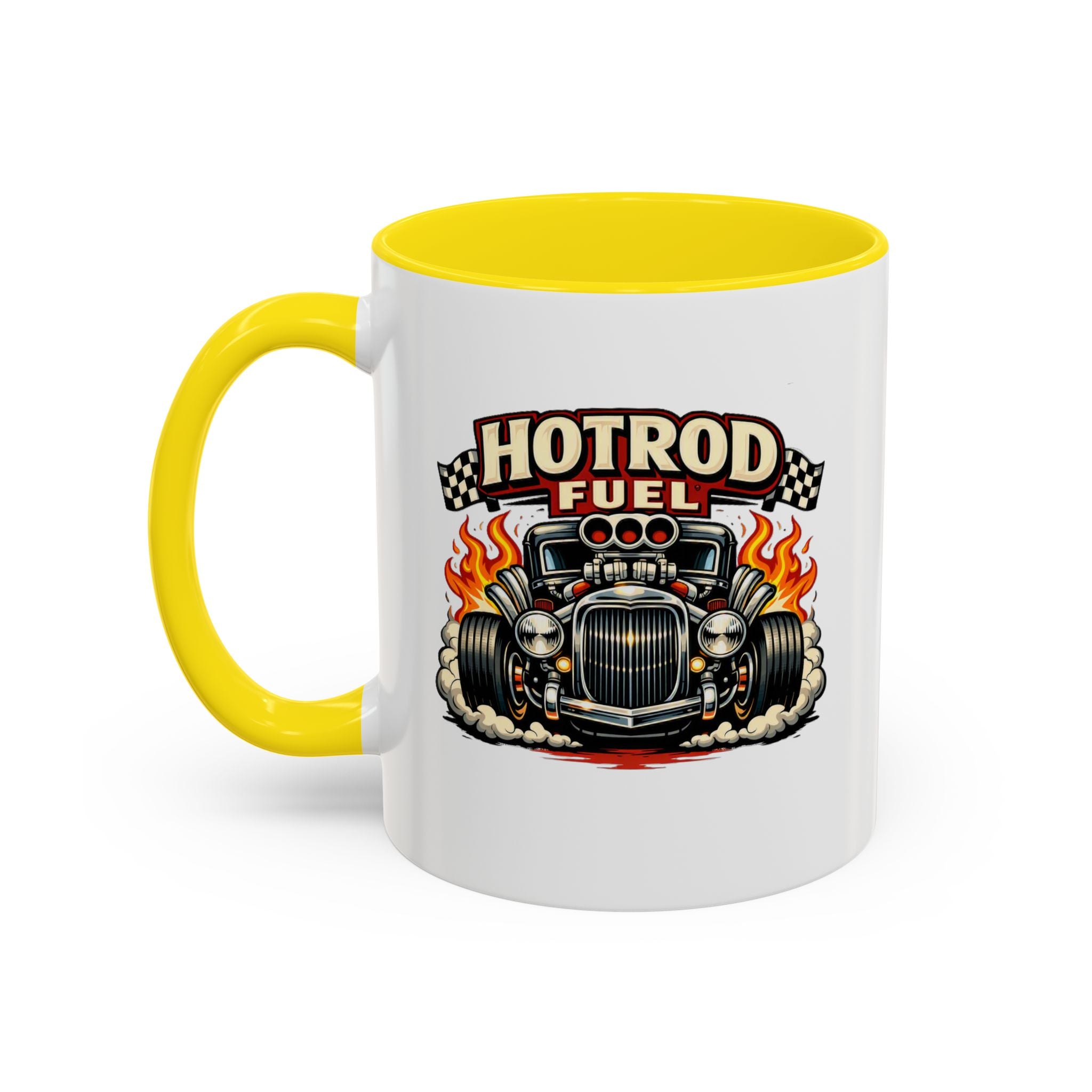 Hot Rod Fuel Coffee Mug — Vintage Muscle Car Racing Accent Mug
