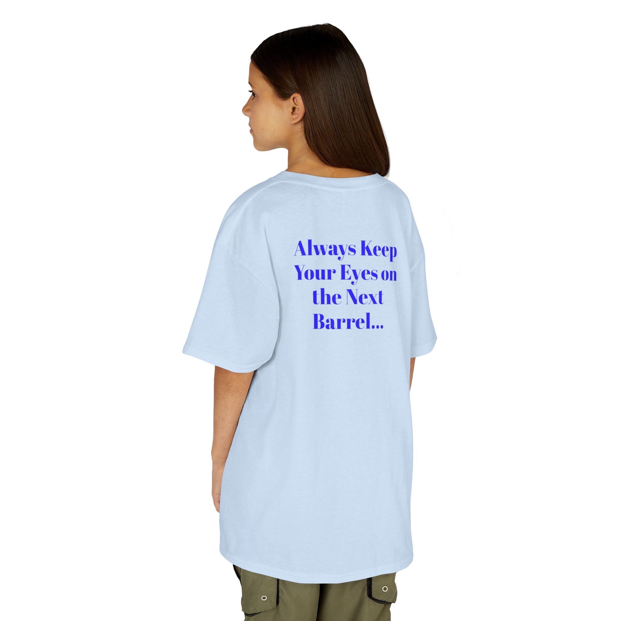 Kids T-Shirt — 'Always Keep Your Eye On the Next Barrel' Cowgirl Graphic