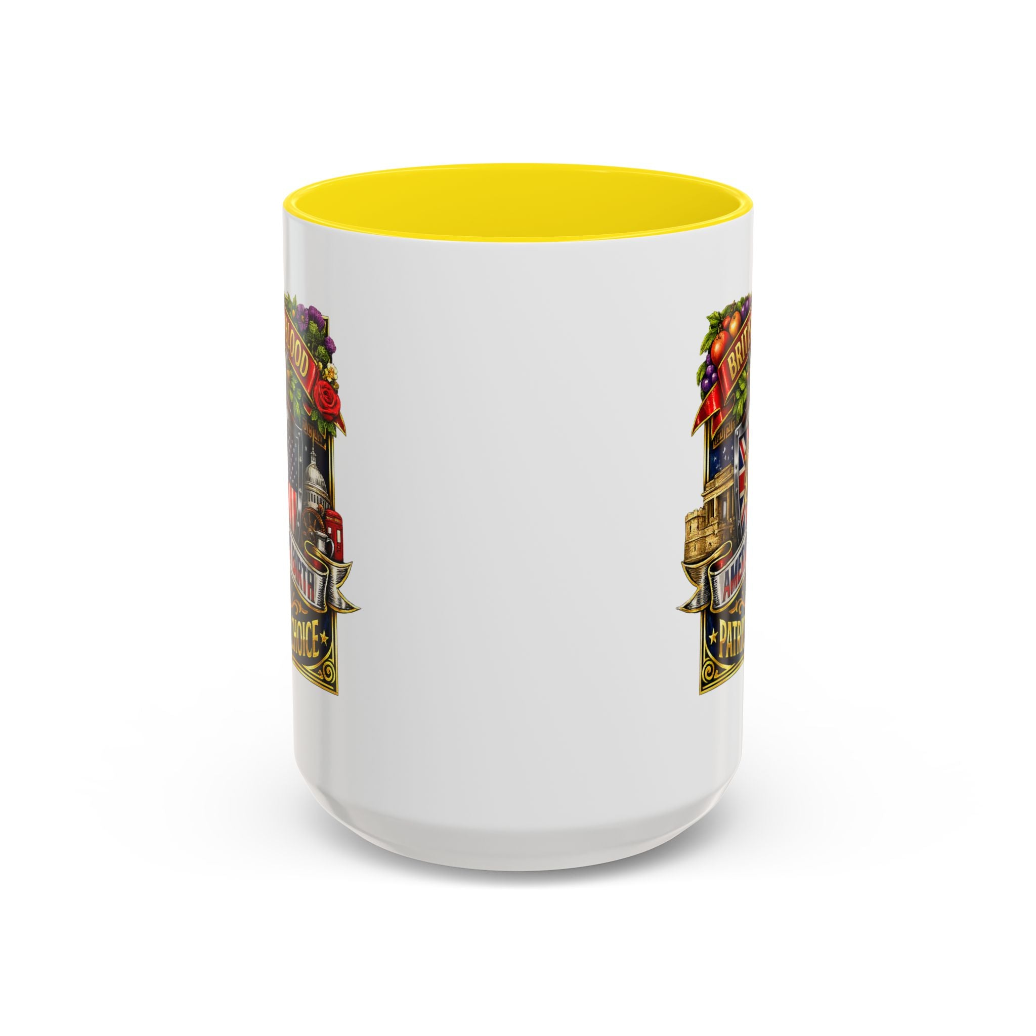 British Pride Coffee Mug — "British by Blood, American by Birth, Patriot by Choice" Patriotic Ceramic Mug