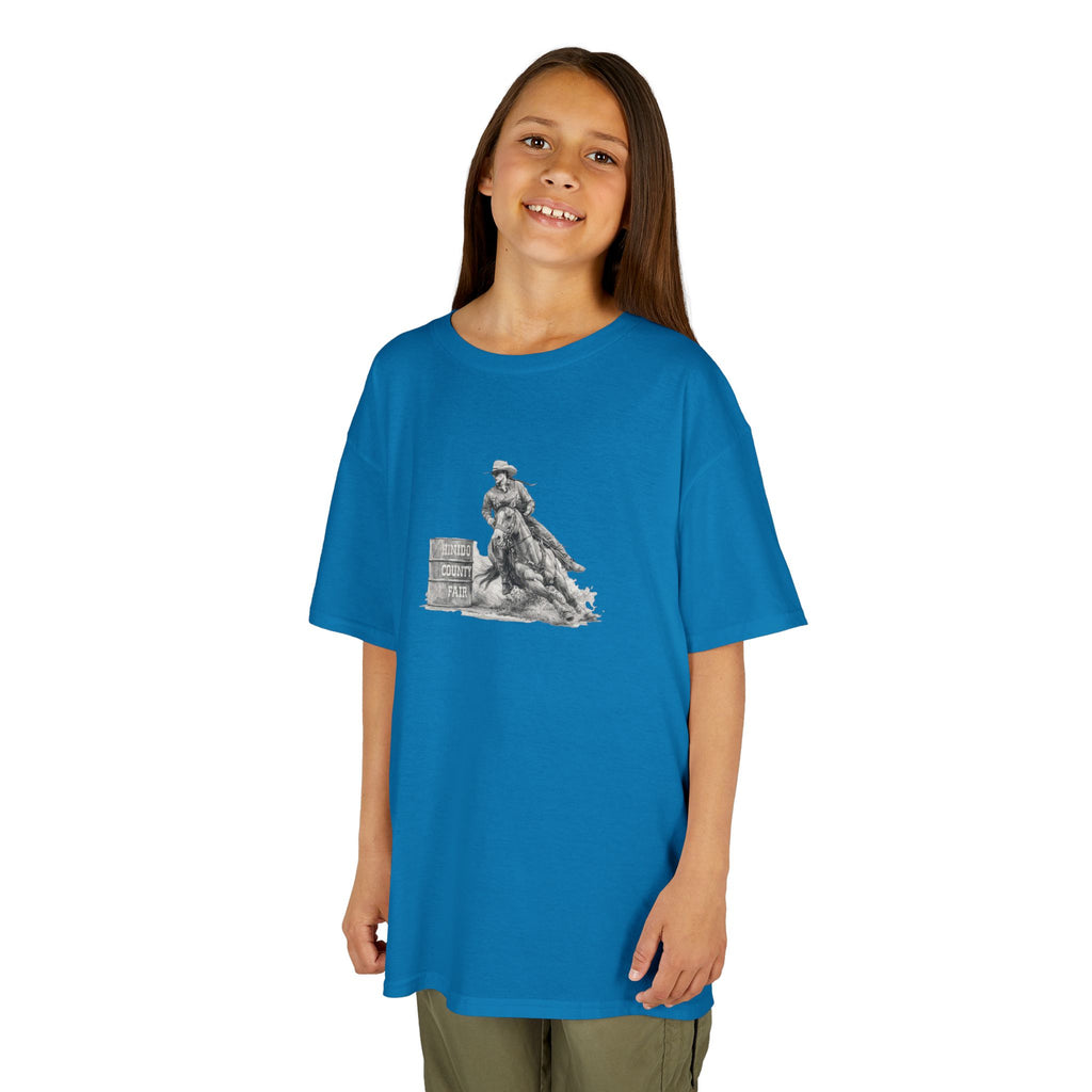 Kids T-Shirt — 'Always Keep Your Eye On the Next Barrel' Cowgirl Graphic