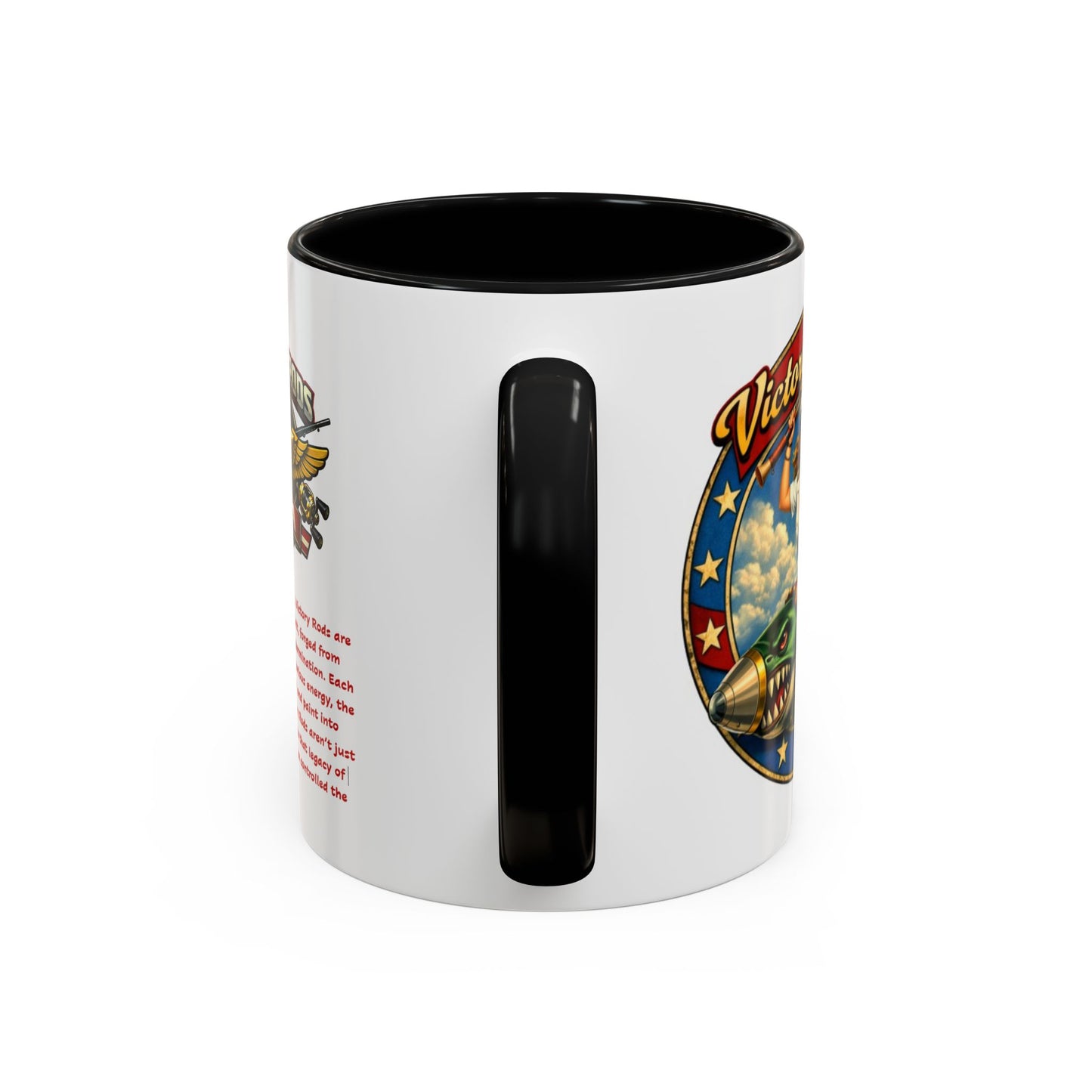 Victory Rods Sportfisherman's WWII Nose Art Pin-Up Illustration Mug | Ceramic Coffee Cup