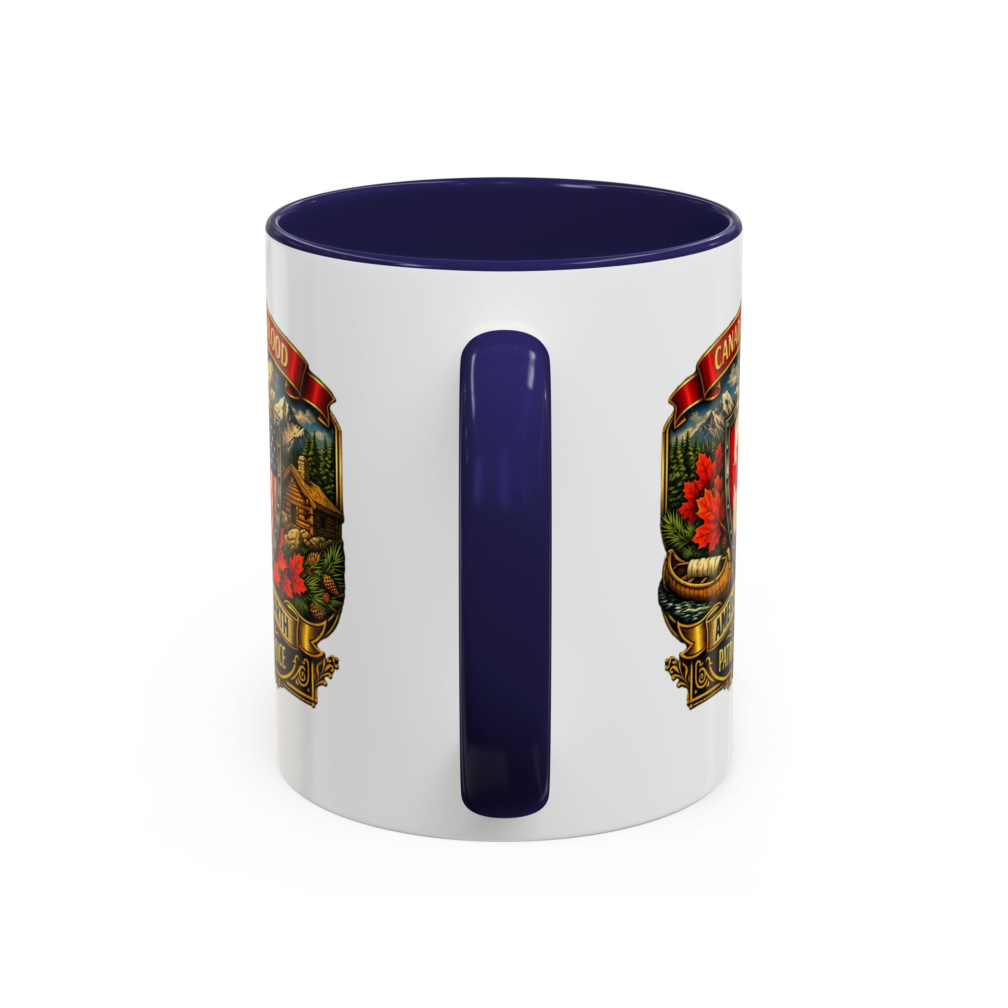 Canadian by Blood American by Birth Accent Coffee Mug — Patriot by Choice 11/15oz