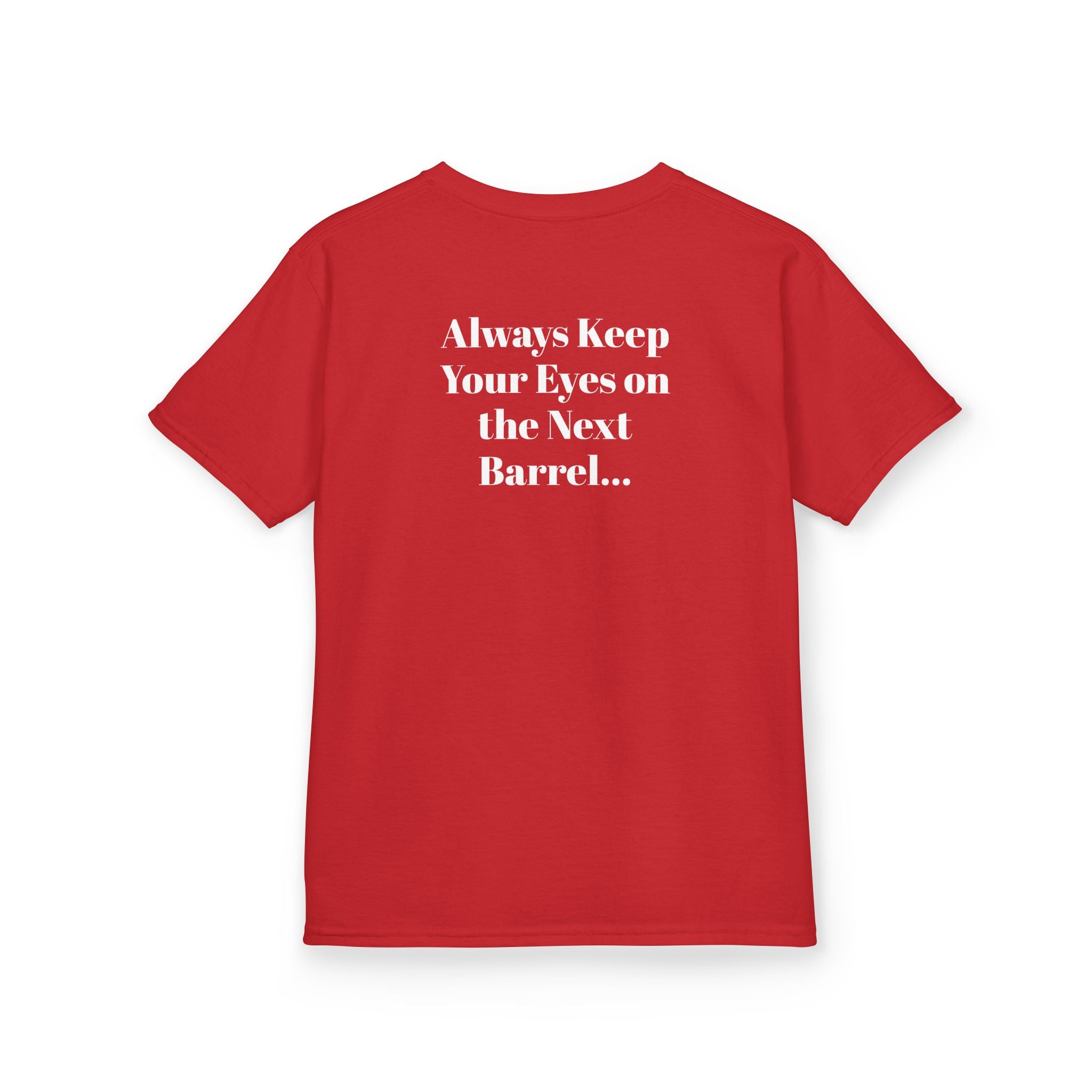Kids T-Shirt — 'Always Keep Your Eye On the Next Barrel' Cowgirl Graphic