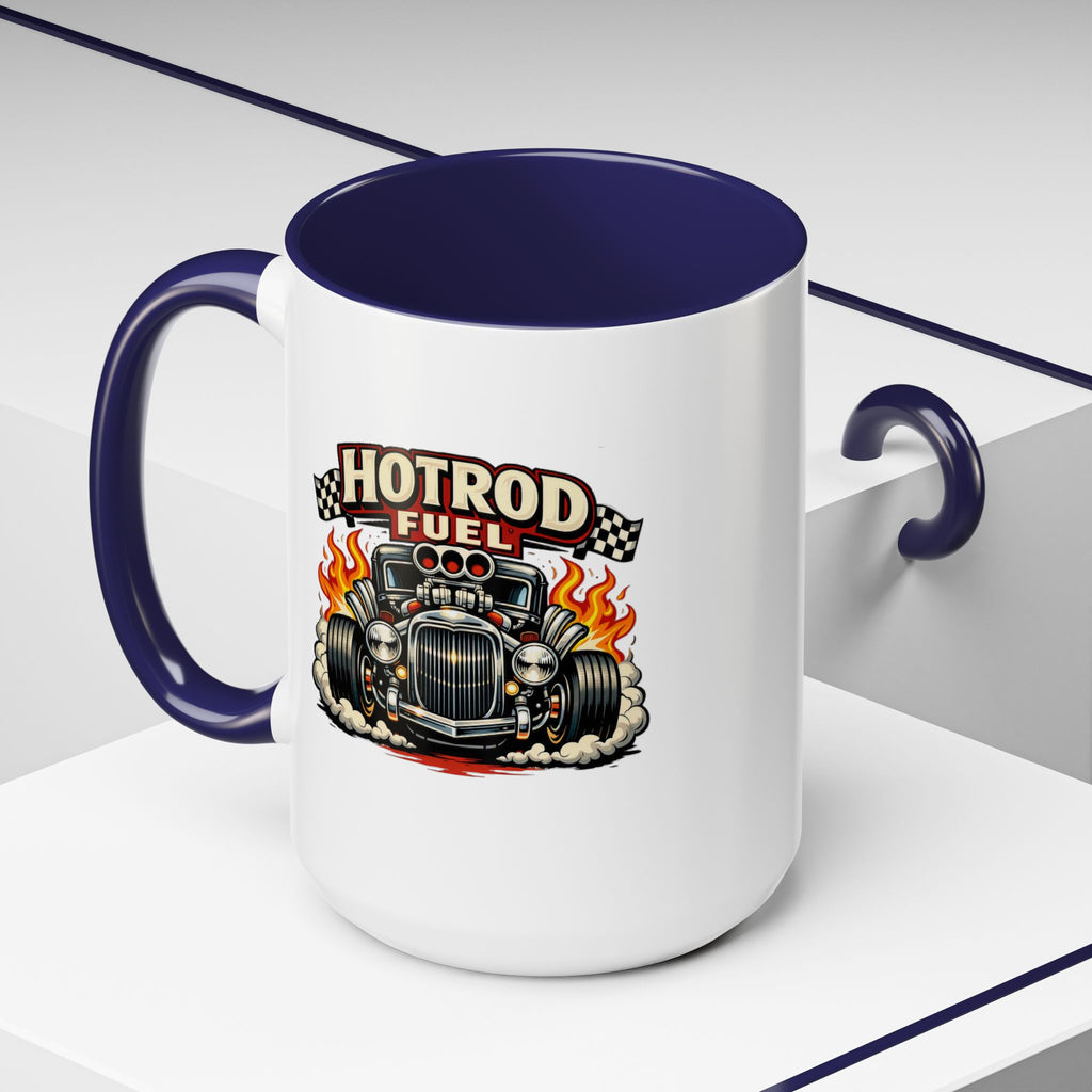 Hot Rod Fuel Coffee Mug — Vintage Muscle Car Racing Accent Mug