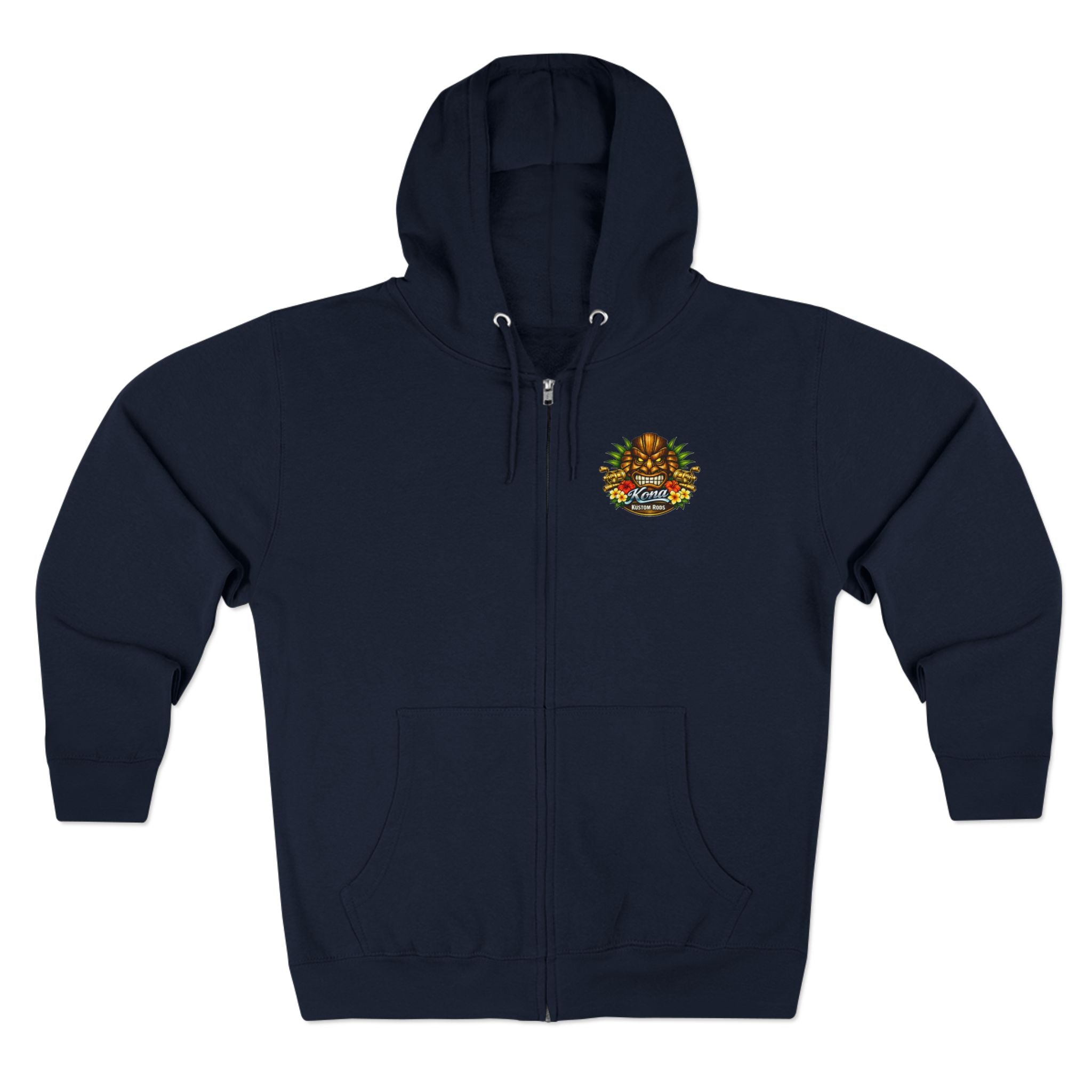 Vintage Hawaiian Bait Shop Zip Hoodie — Island Vibes with a WWll Pinup Graphic