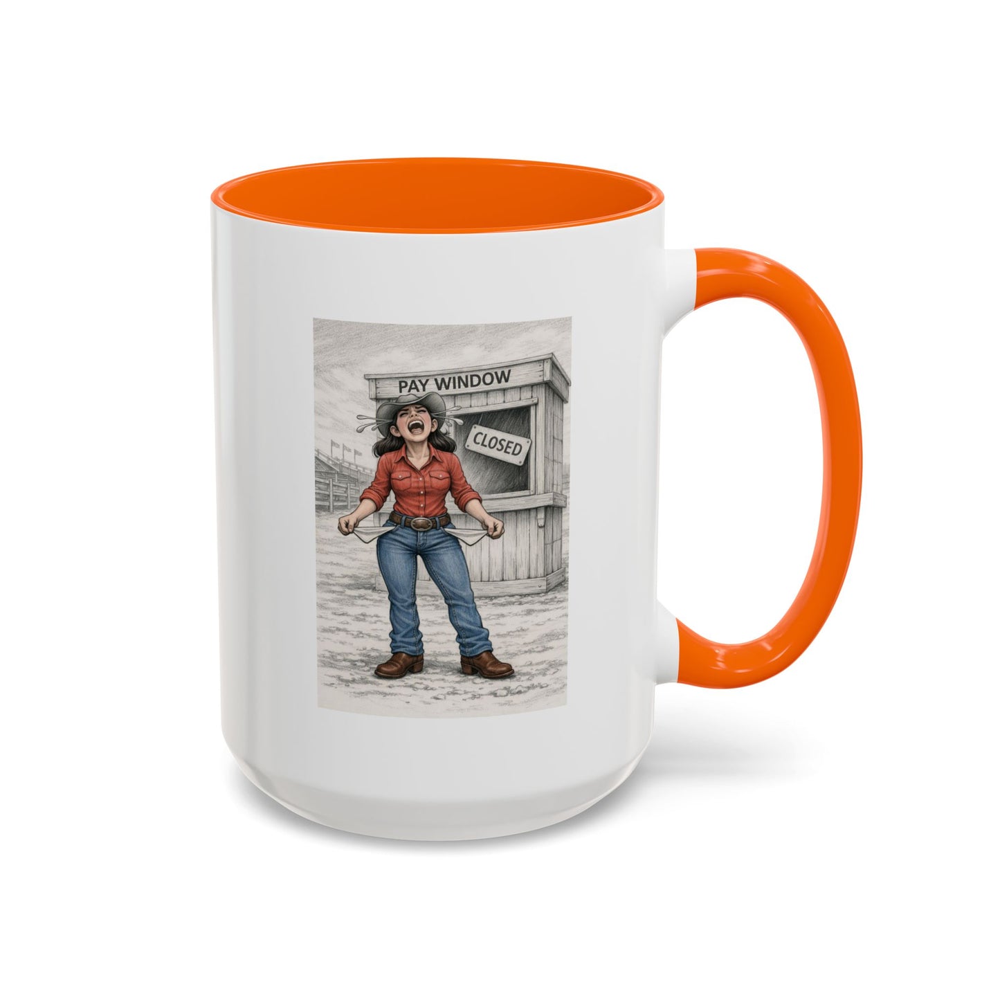 Out of the Money Barrel Racing Coffee Mug — Rodeo Cowgirl Accent Mug (11/15 oz)
