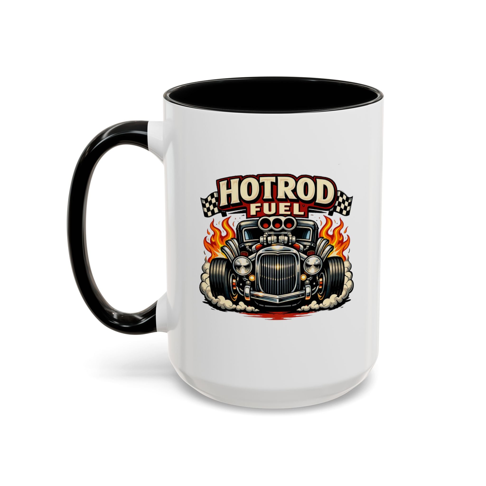 Hot Rod Fuel Coffee Mug — Vintage Muscle Car Racing Accent Mug