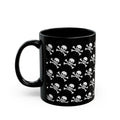 Skull & Crossbones Pattern Mug — Gothic Black Coffee Cup (11oz/15oz)