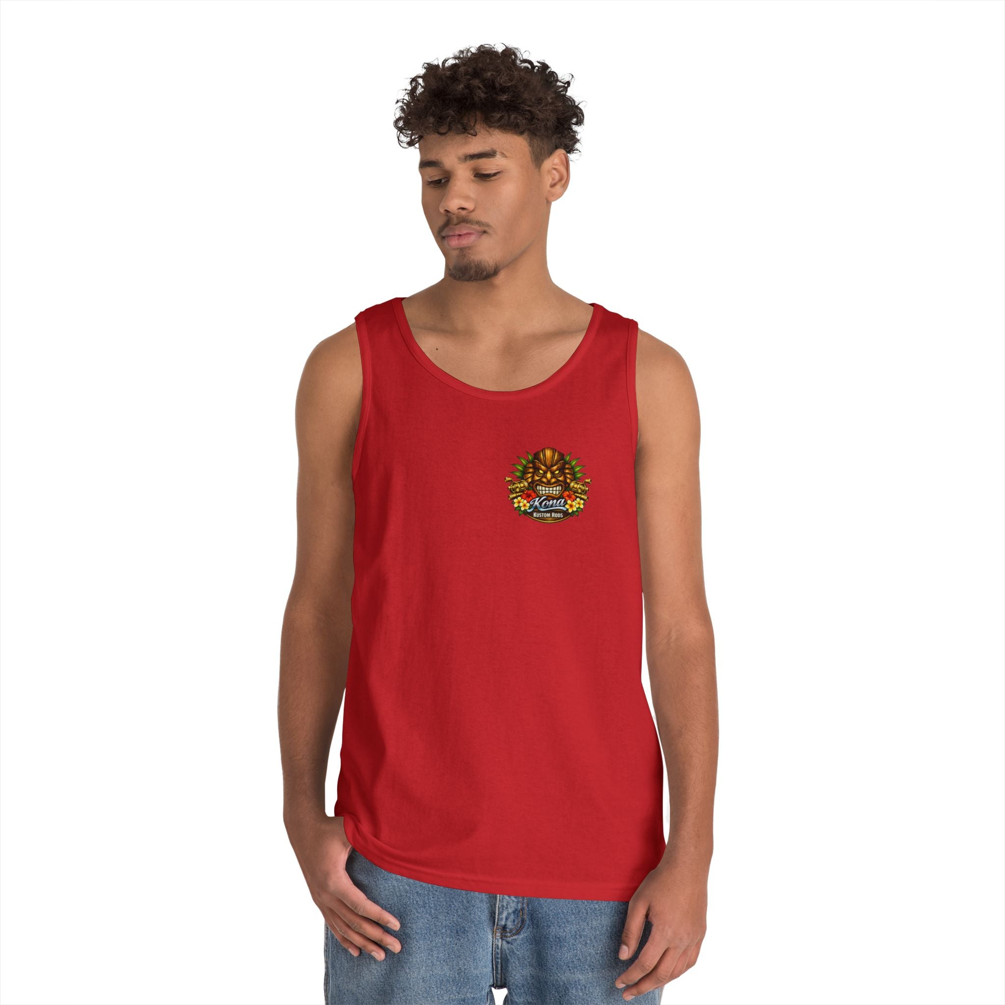 Kona Rods Vintage Pinup Beach Tank Top — 'Thresher Shark Anne' Retro WWII Nose Art