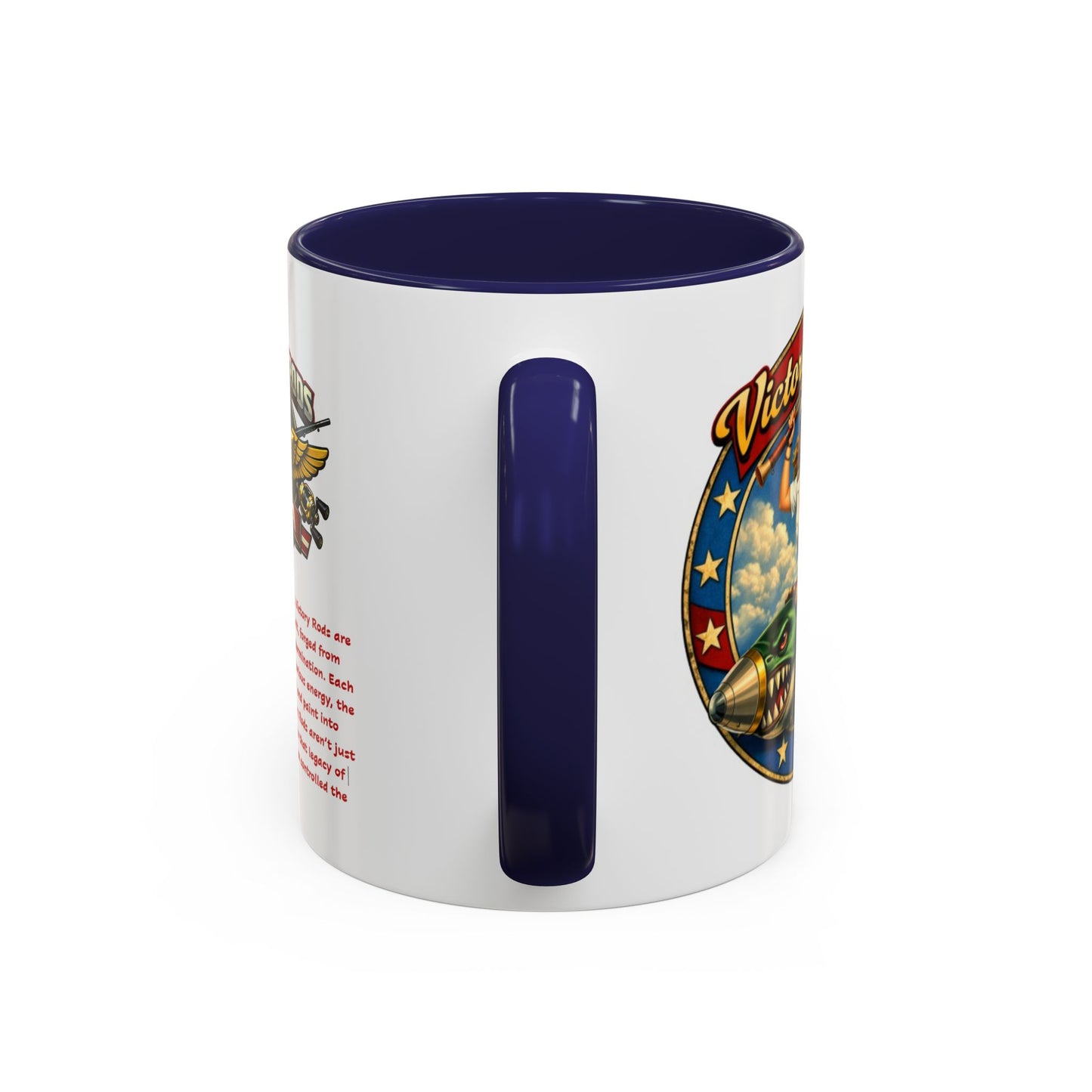Victory Rods Sportfisherman's WWII Nose Art Pin-Up Illustration Mug | Ceramic Coffee Cup