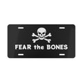 Fear the Bones Jolly Roger Vanity Plate — Aluminum License Plate