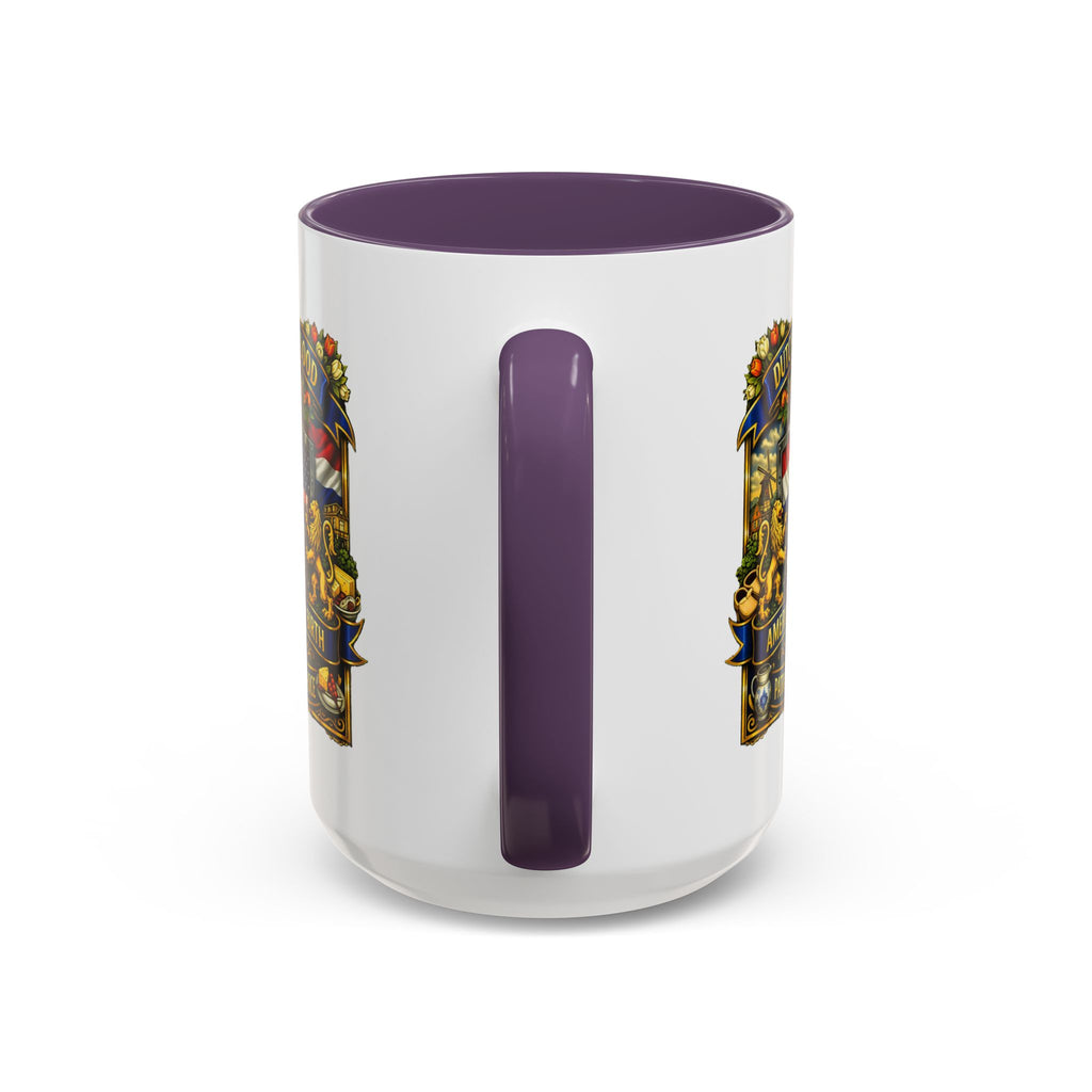 Dutch/American Pride Mug with Vintage Botanical Crest Design