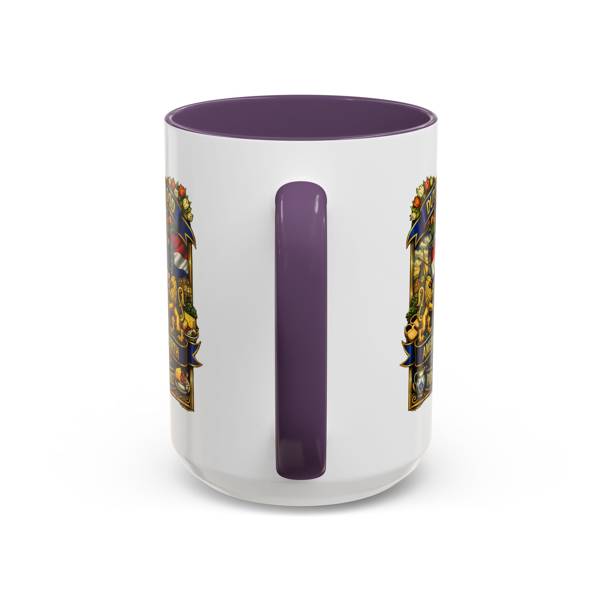 Dutch/American Pride Mug with Vintage Botanical Crest Design