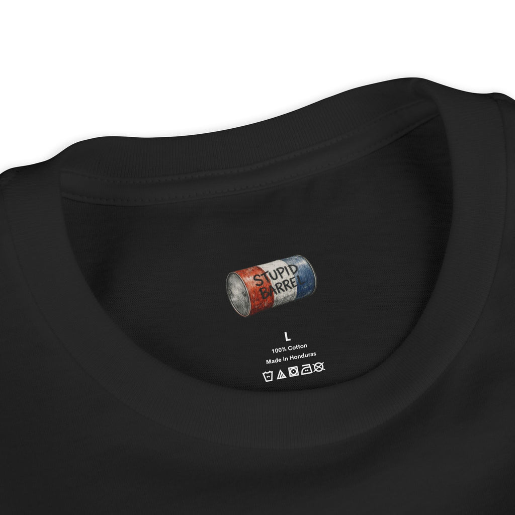 Youth Tee — Rodeo Cowgirl with Patriotic Barrel Graphic