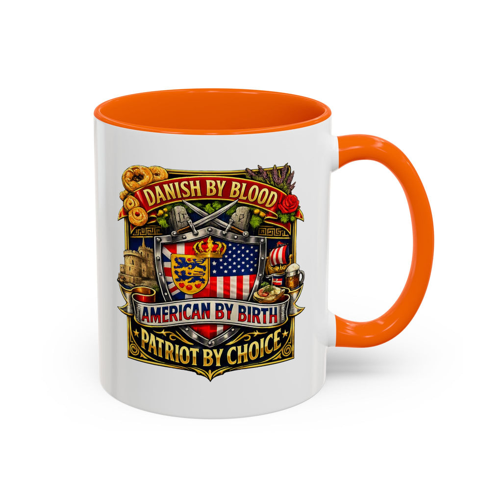 Danish/American Pride Danish by Blood, American by Birth Accent Coffee Mug (11/15oz)
